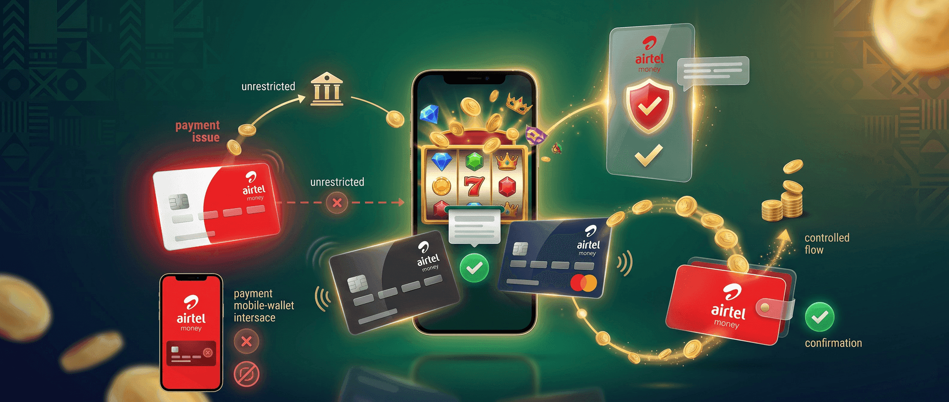 Airtel Money casino deposit Kenya USSD STK cashier 2026