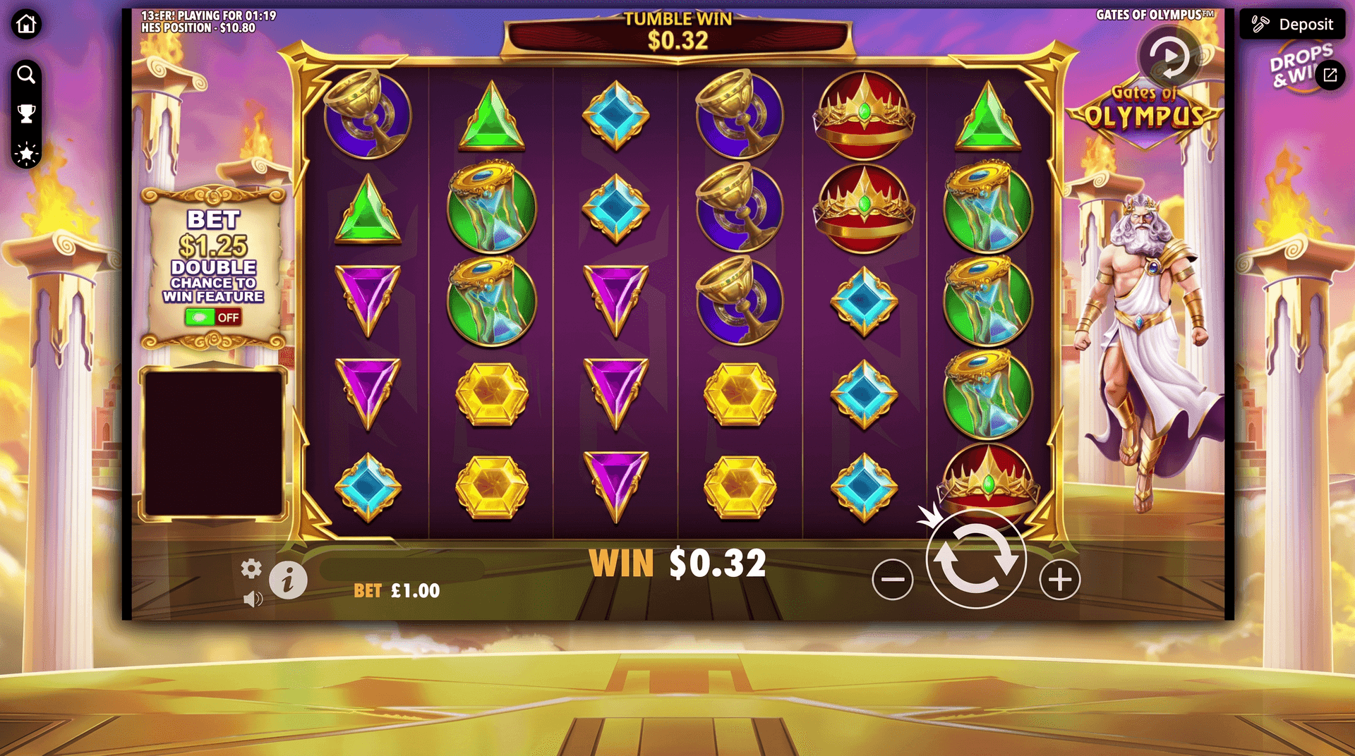 Gates of Olympus slot interface 6x5 grid tumble multipliers Ghana