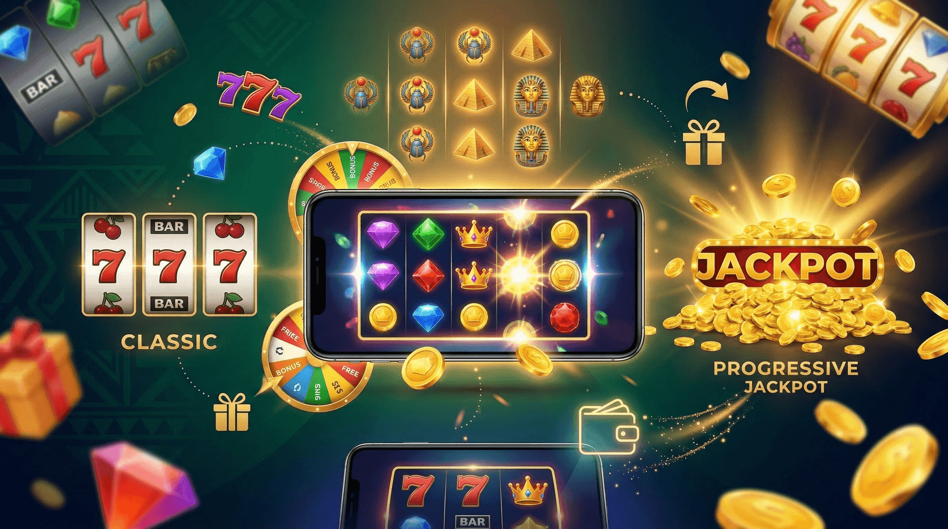 Bonus Round screen treasure chests multiplier counter online slots